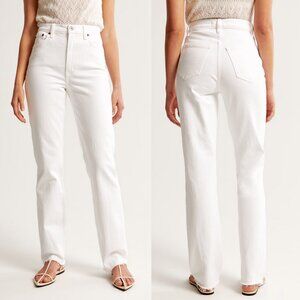 Abercrombie & Fitch Women's White Straight Leg Jeans